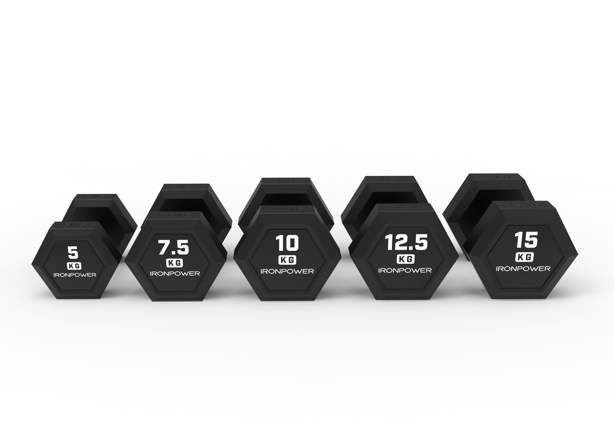 DB002 Full Rubber Coated Hex Dumbbell - Image 7
