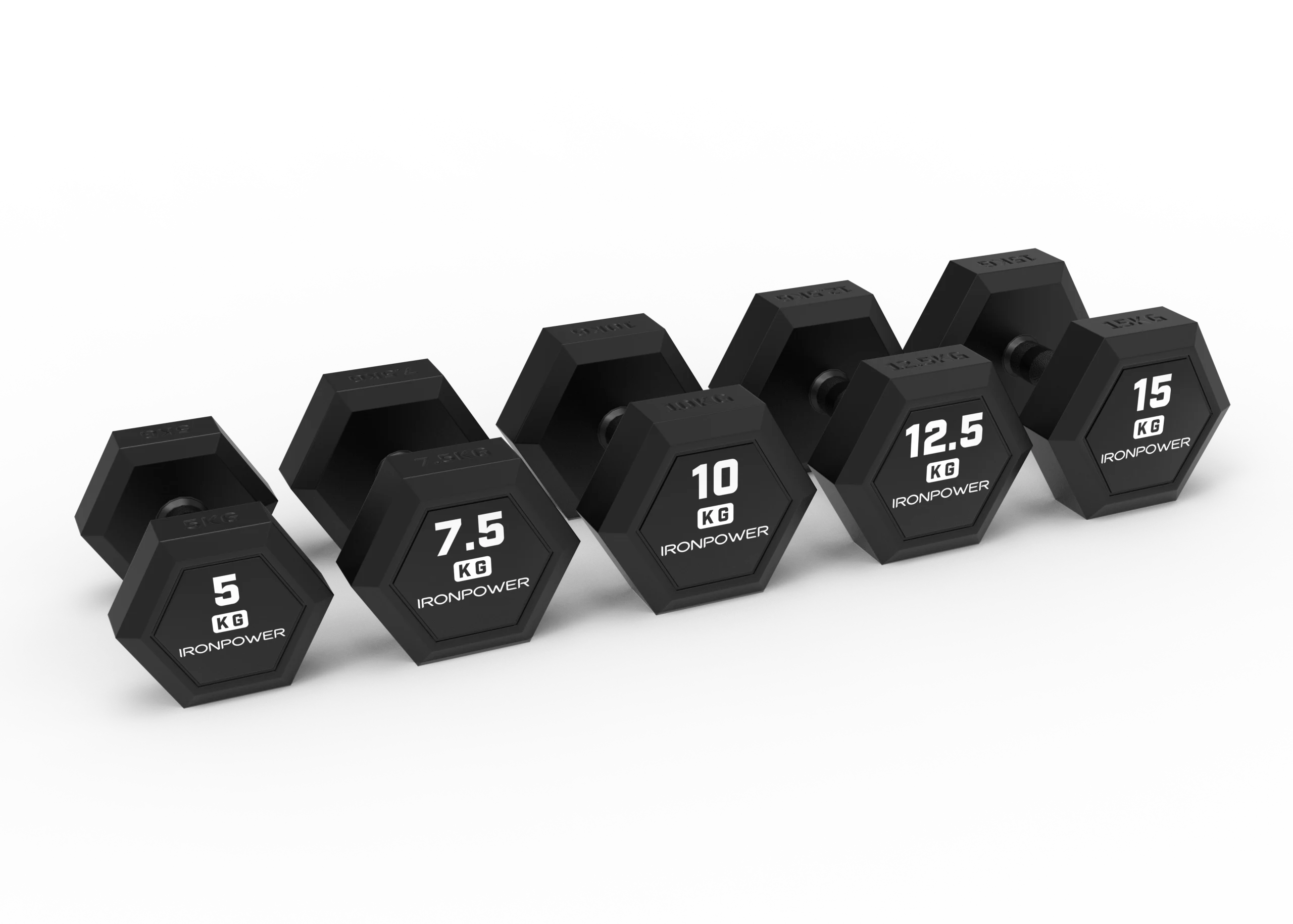 DB002 Full Rubber Coated Hex Dumbbell - Image 8