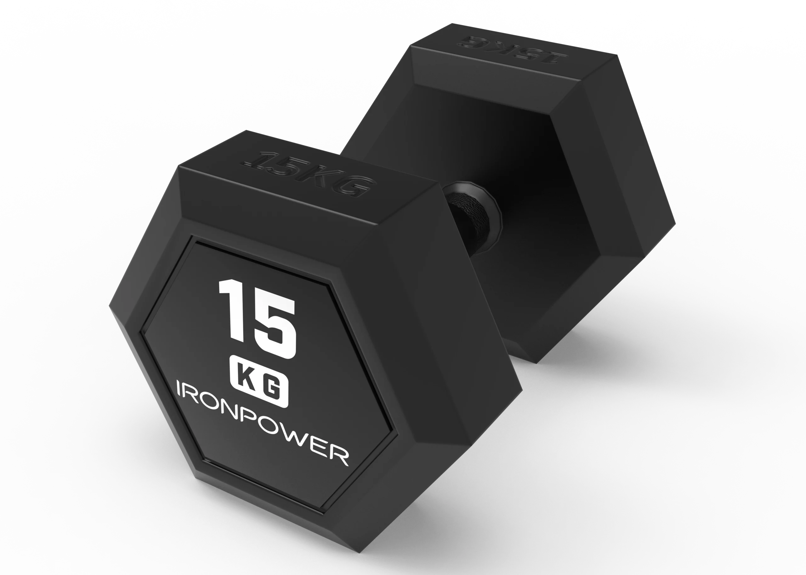 DB002 Full Rubber Coated Hex Dumbbell - Image 2